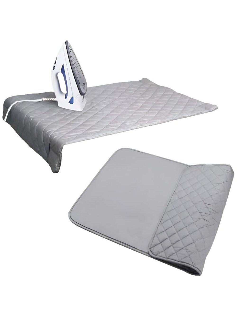 Houseables Ironing Blanket, Magnetic Mat Laundry Pad, 31.6"x17.6", Gray, Quilted